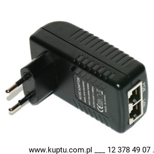 Zasilacz PoE 48V 0.5A Gigabit dogniazdowy